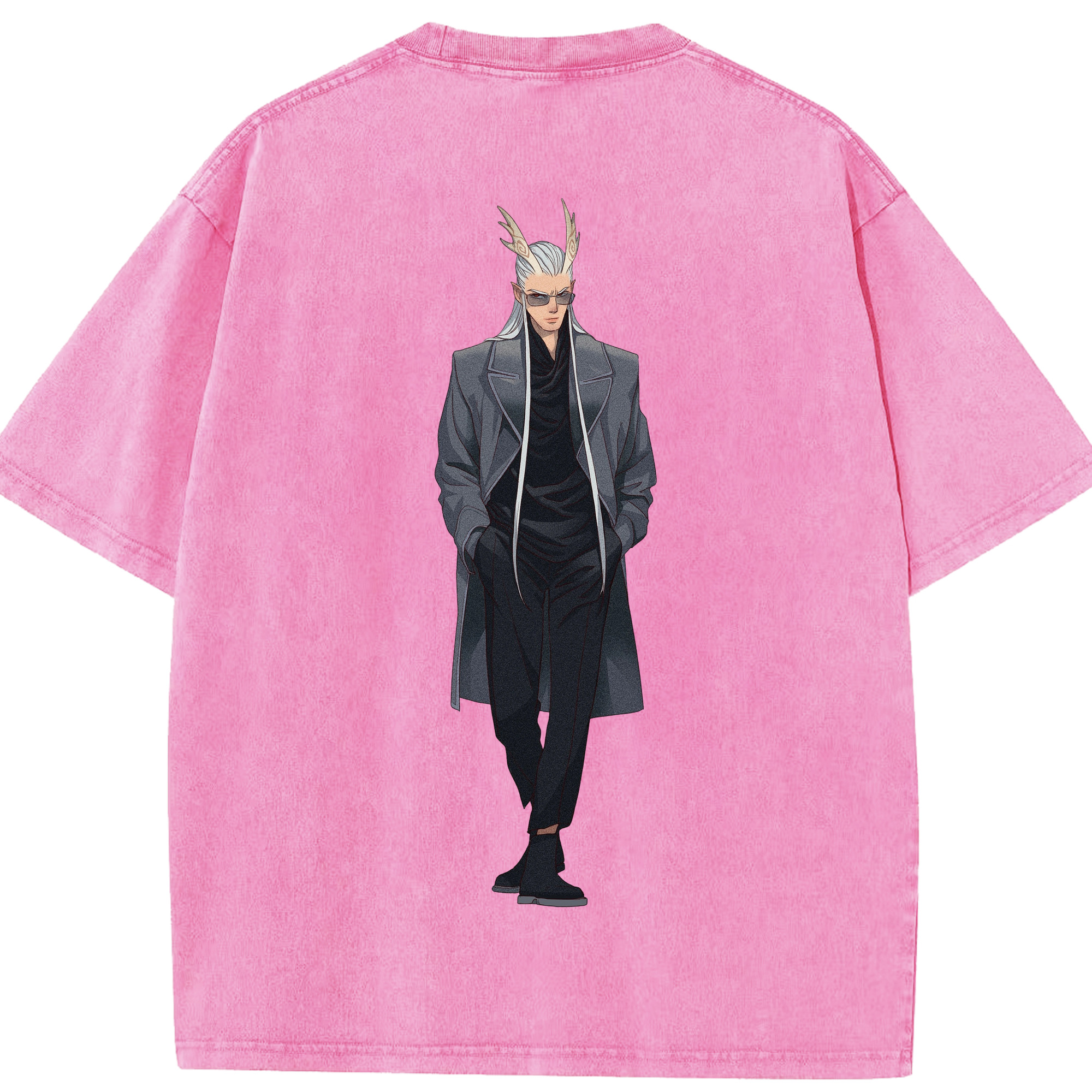 （画像用） Ne Zha 2 ナタ 魔童の大暴れ 綿100% ヴィンテージ風 半袖Tシャツ（背面プリント）